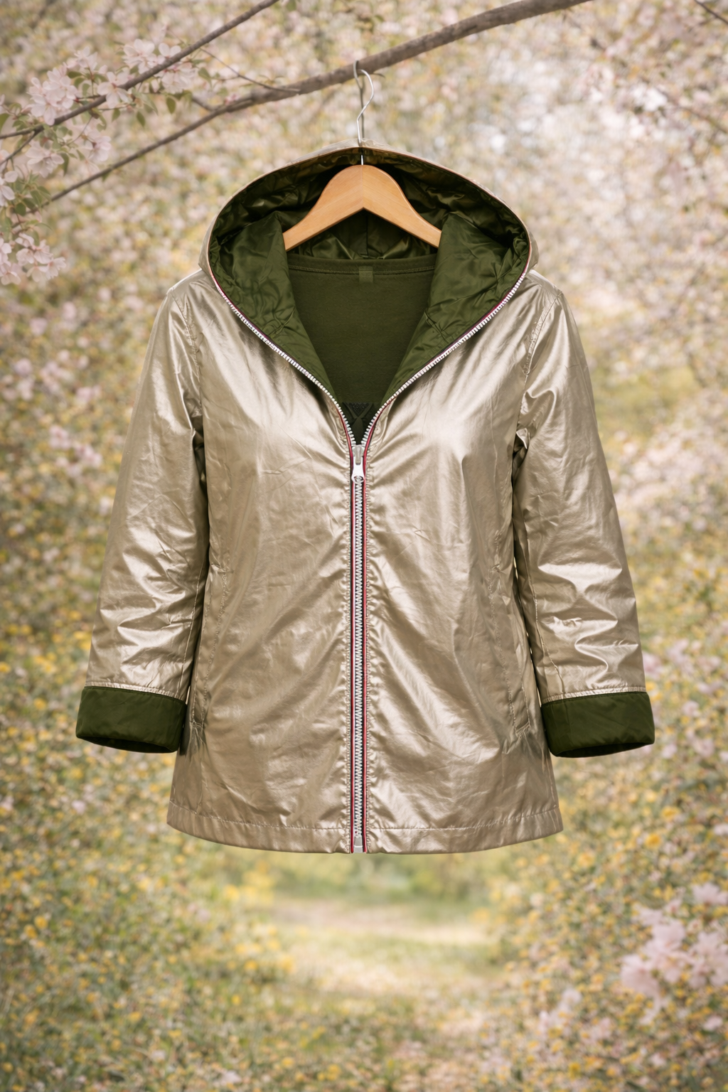 LAURA JO - Imperméable réversible court (Kaki)