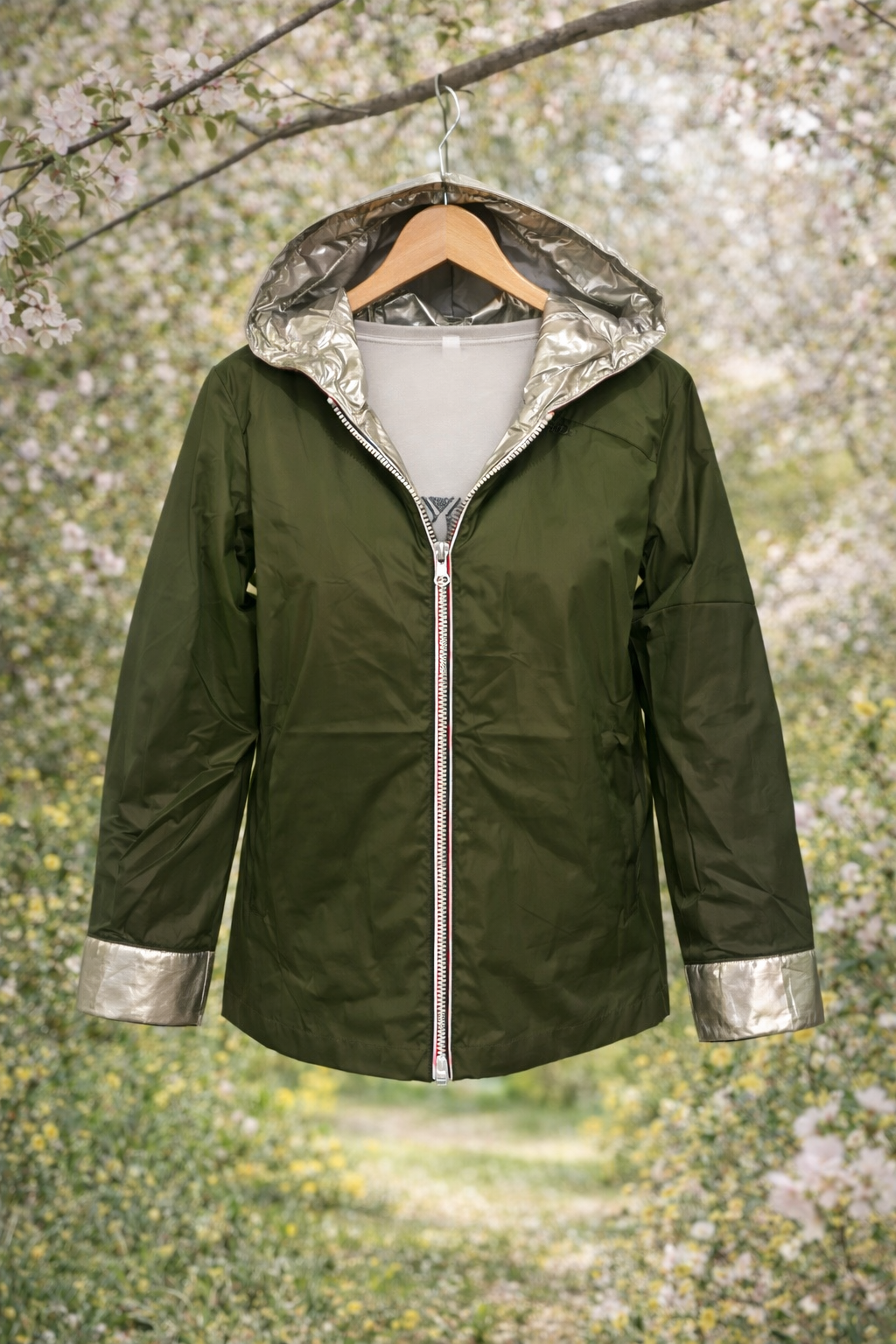 LAURA JO - Imperméable réversible court (Kaki)