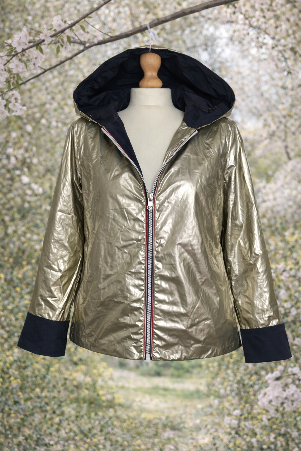 LAURA JO - Imperméable réversible court (Bleu)