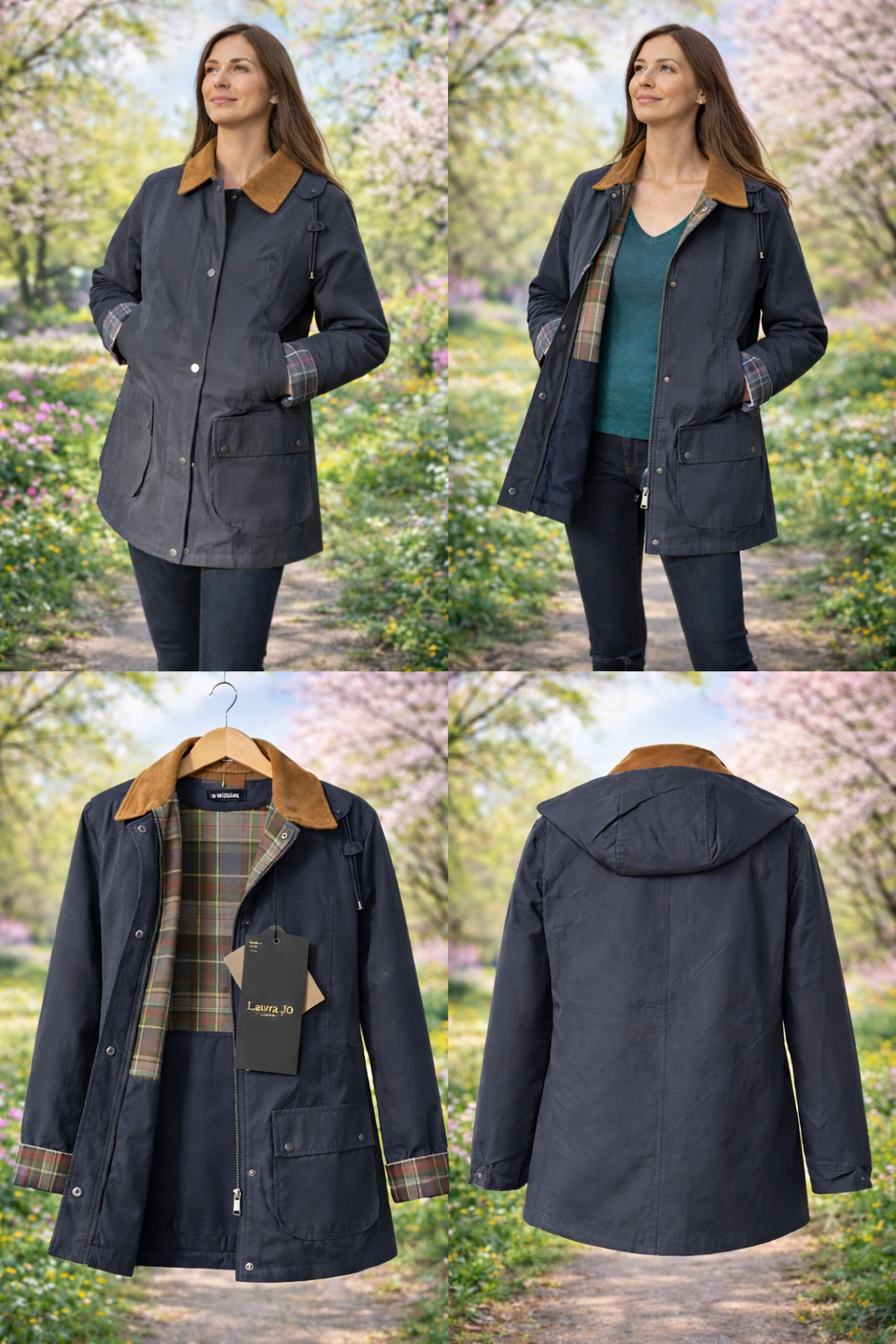 LAURA JO - Parka coton longue (Bleu)