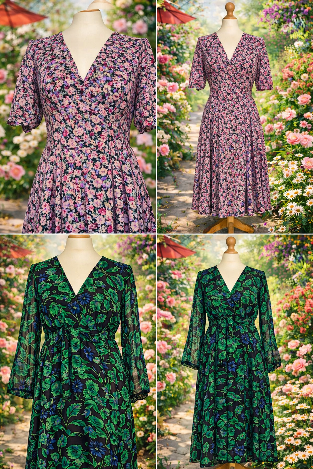 Robe fleuri verte