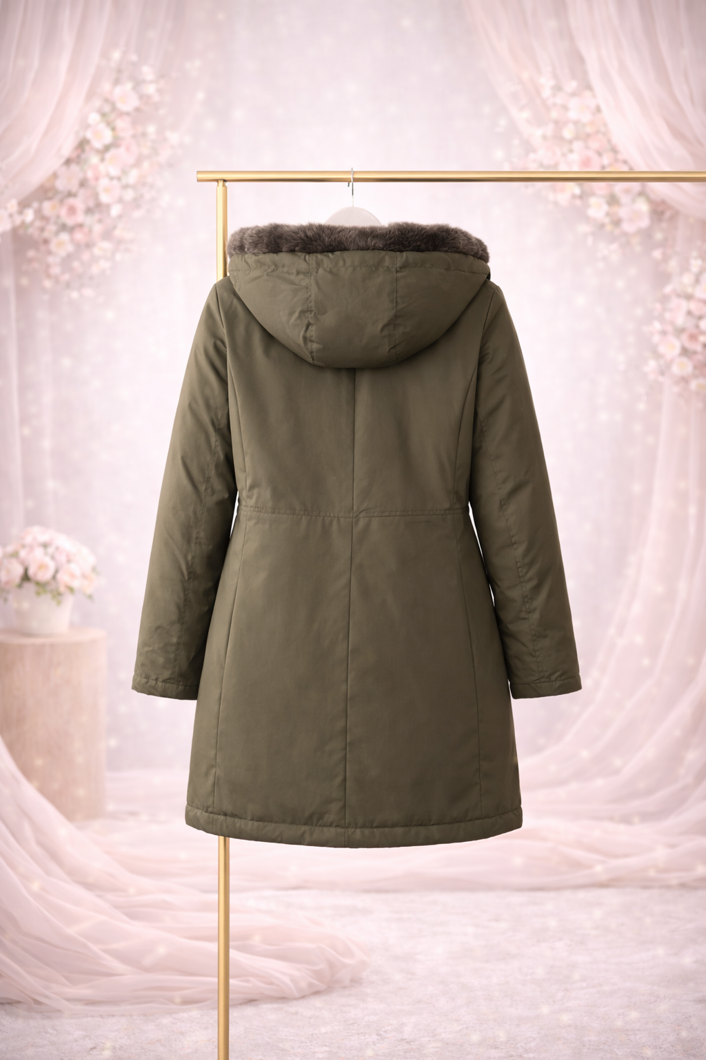 LAURA JO - Imperméable fourré long (Kaki)