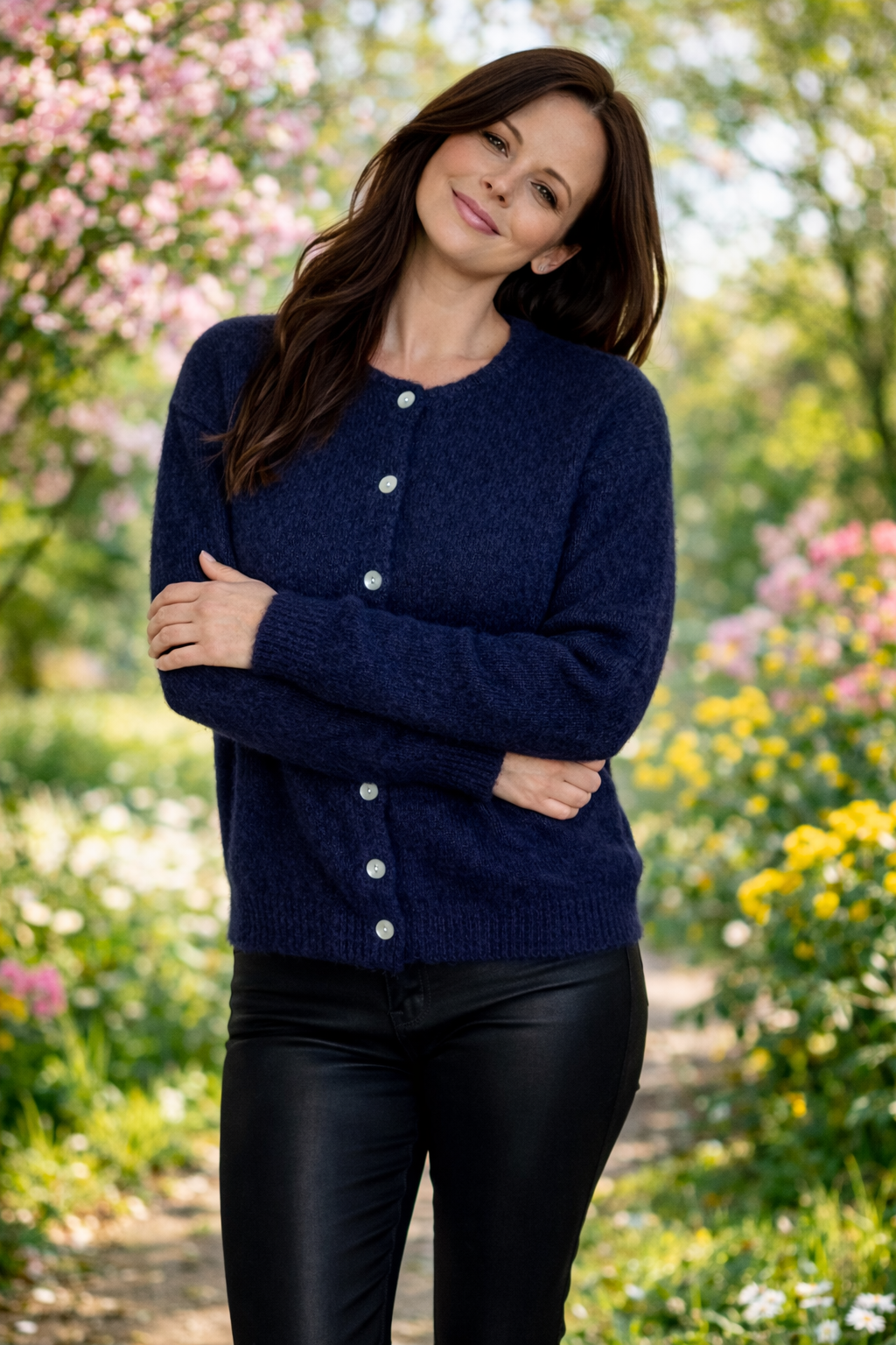 in April - Gilet Maille Dakota (Bleu)