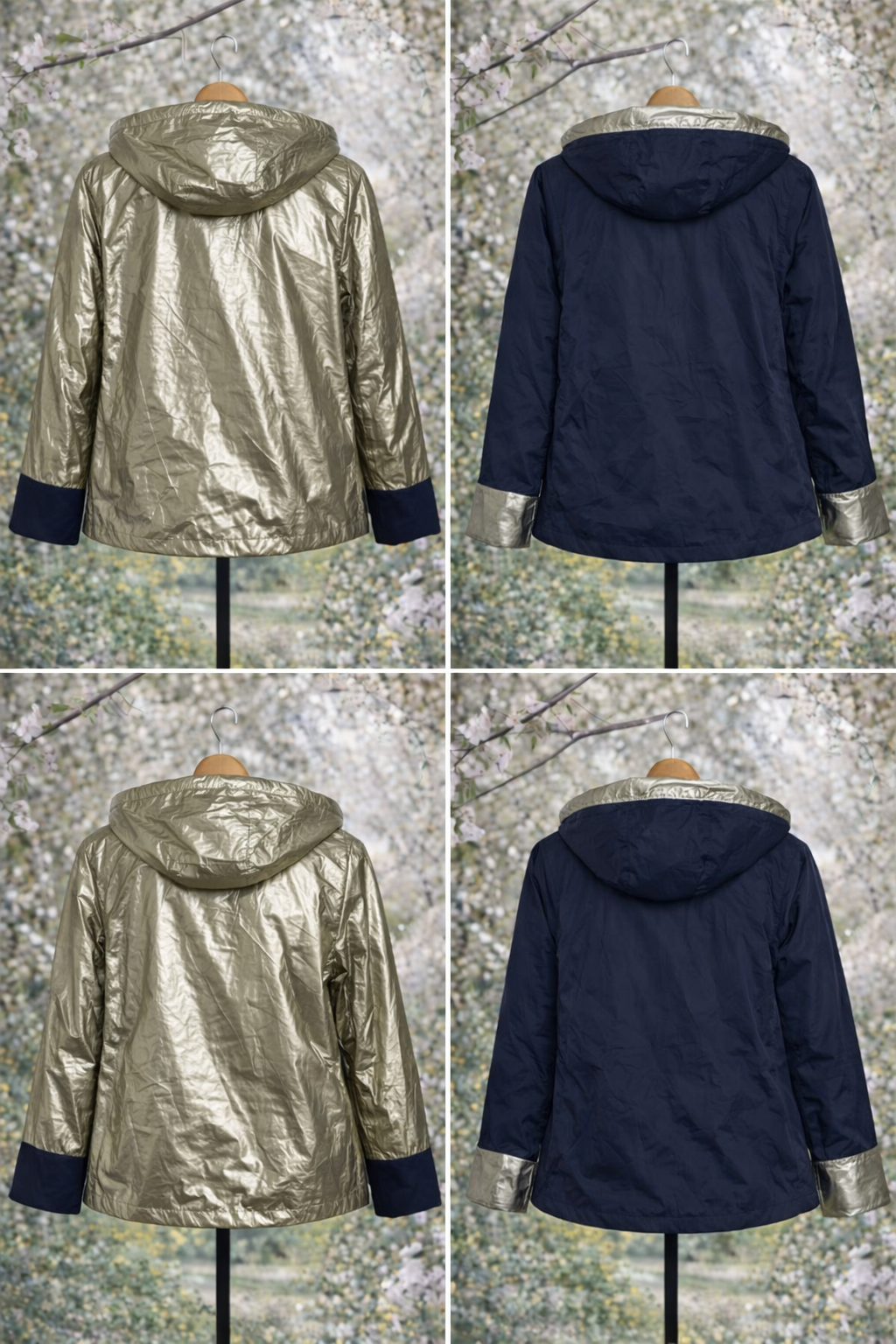 LAURA JO - Imperméable réversible court (Bleu)