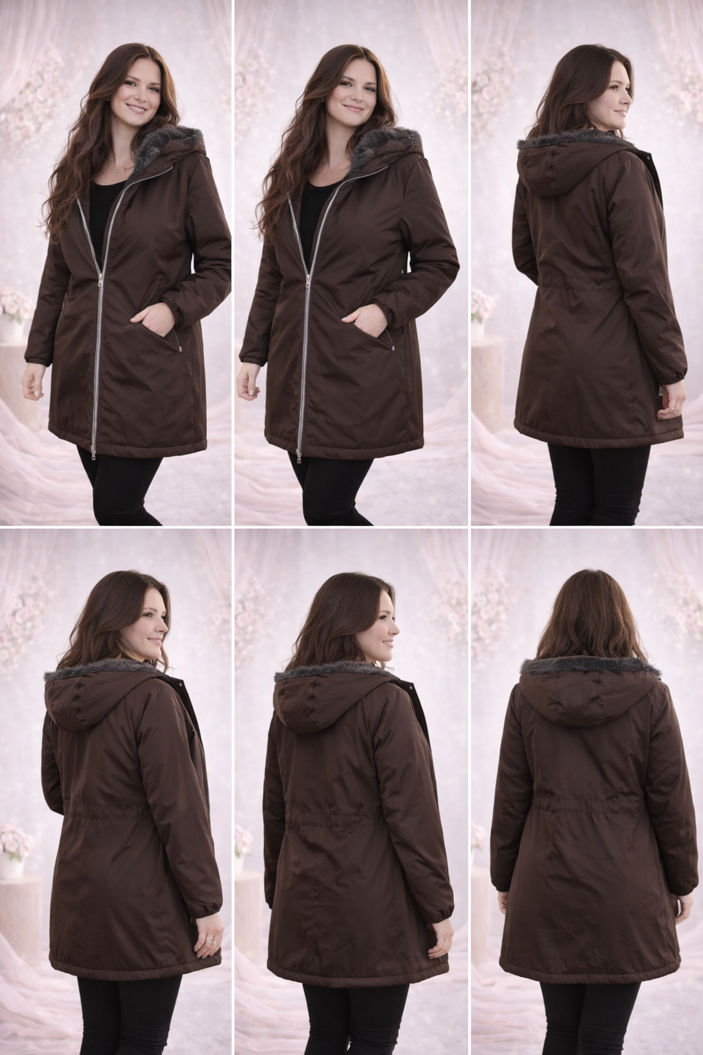 LAURA JO - Imperméable fourré long (Marron)
