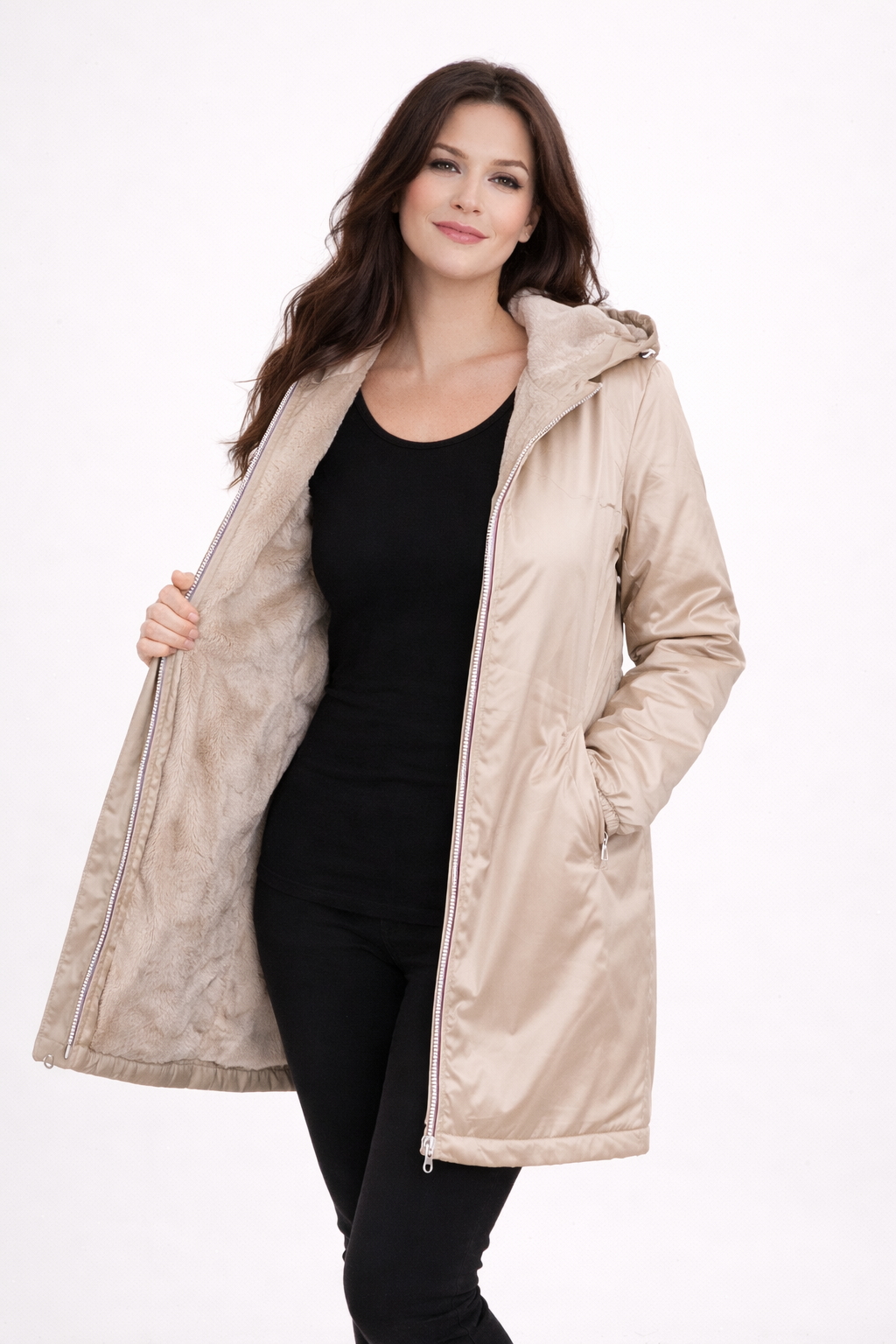 LAURA JO - Imperméable fourré long (beige)